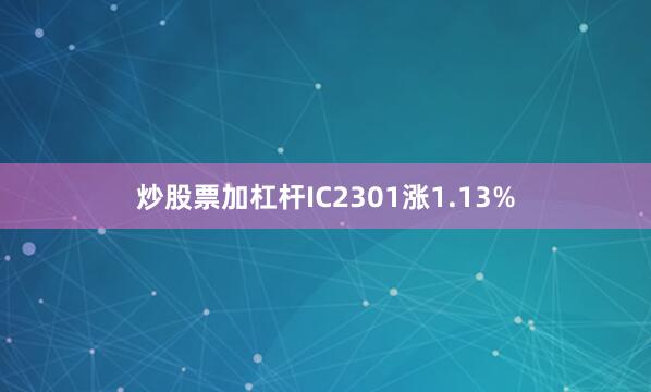 炒股票加杠杆IC2301涨1.13%